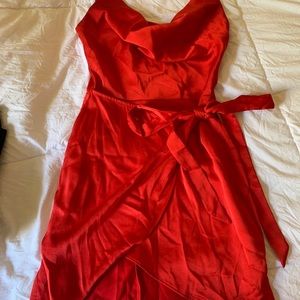 Red party dress